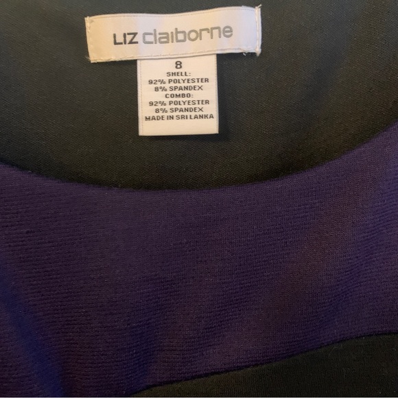 Liz Clairborne Dress Black and Purple size 8 - Picture 3 of 8